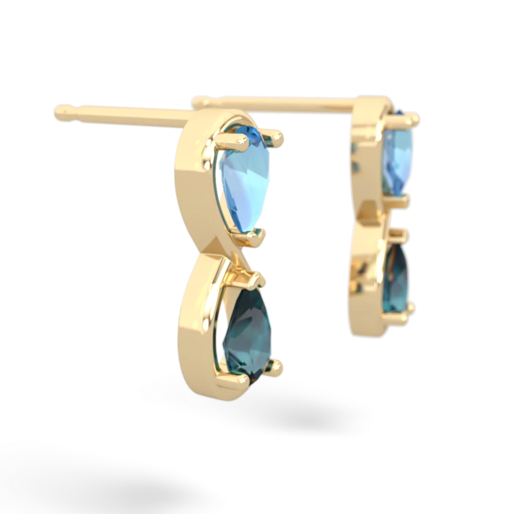 Blue Topaz Infinity 14K Yellow Gold earrings E5050