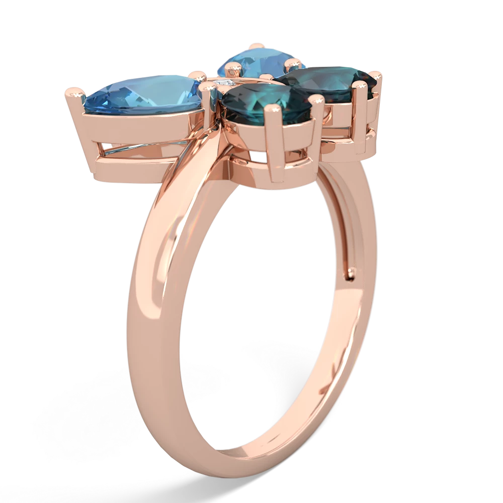 Blue Topaz Butterfly 14K Rose Gold ring R2215