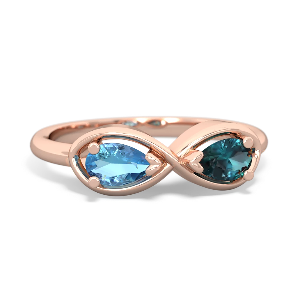 Blue Topaz Infinity 14K Rose Gold ring R5050