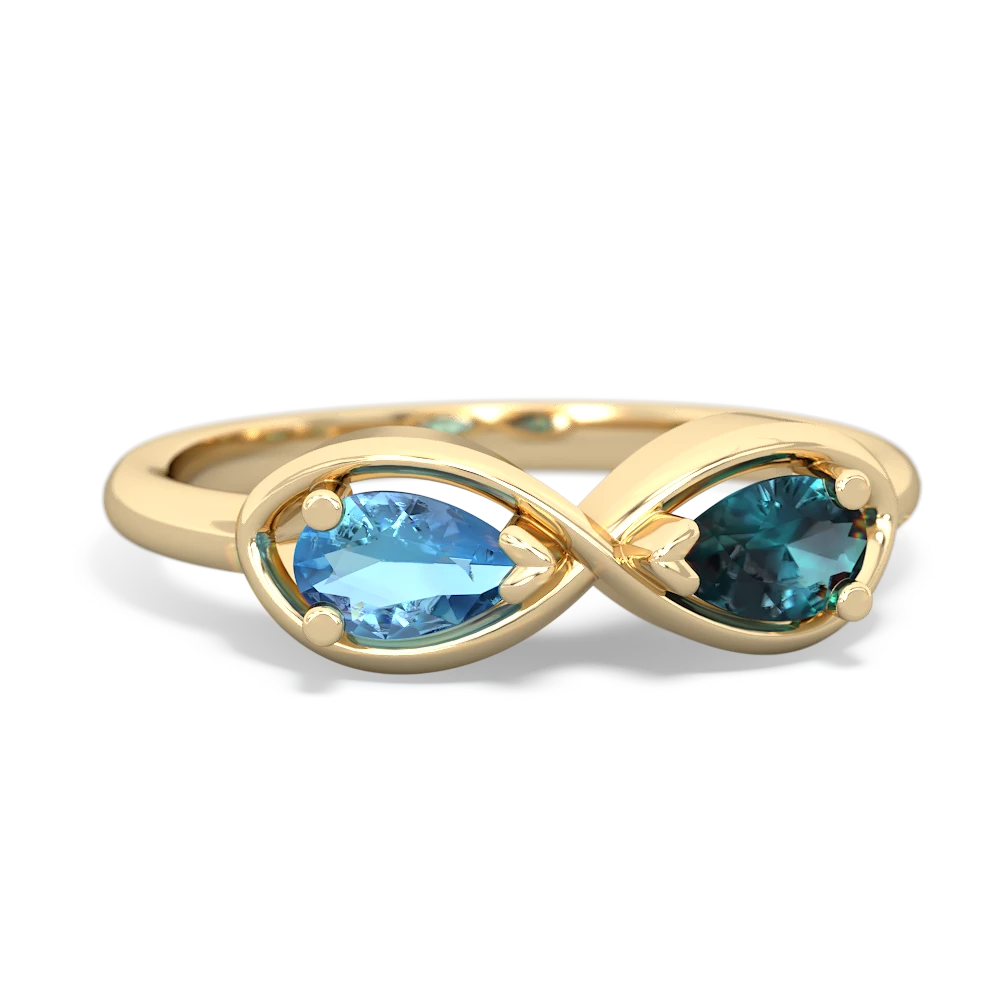 Blue Topaz Infinity 14K Yellow Gold ring R5050