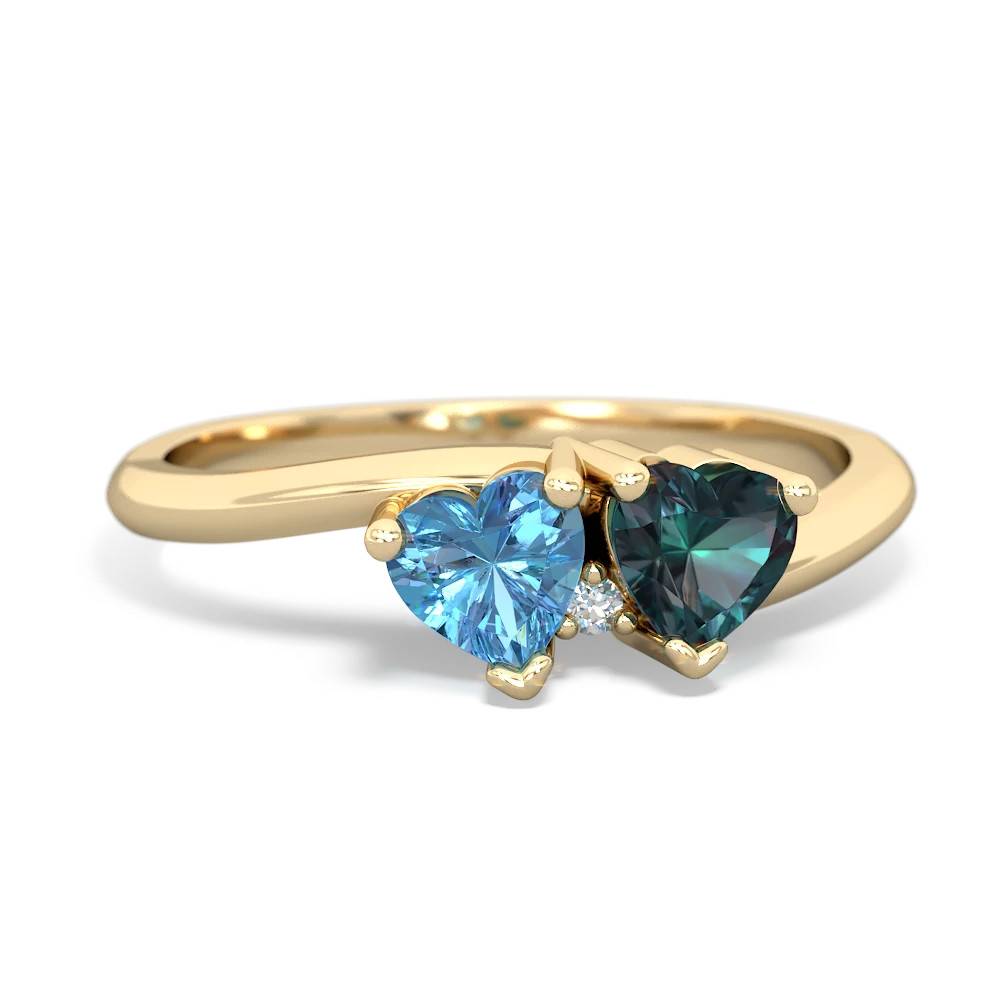 Blue Topaz Sweethearts 14K Yellow Gold ring R5260