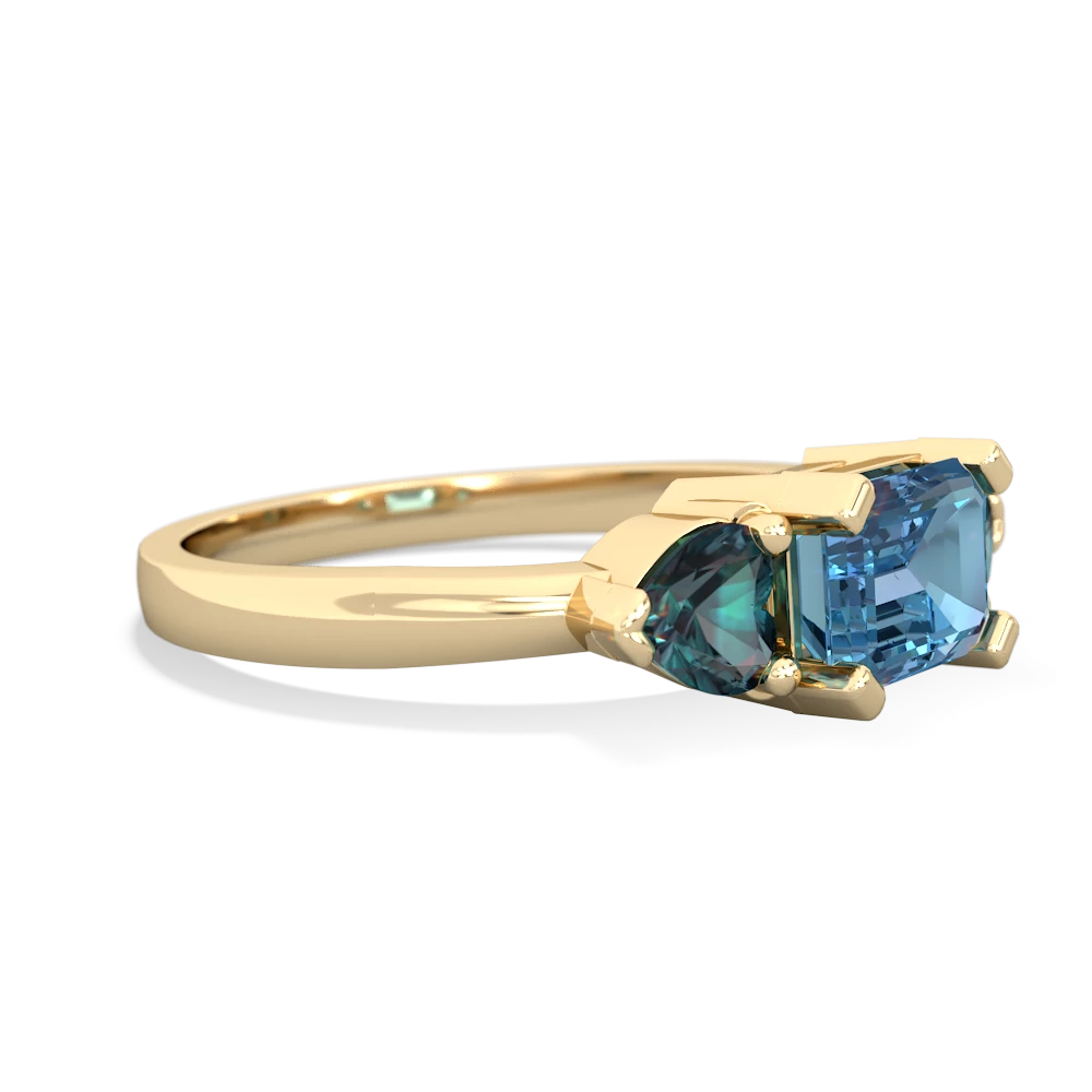 Blue Topaz Three Stone 14K Yellow Gold ring R5235