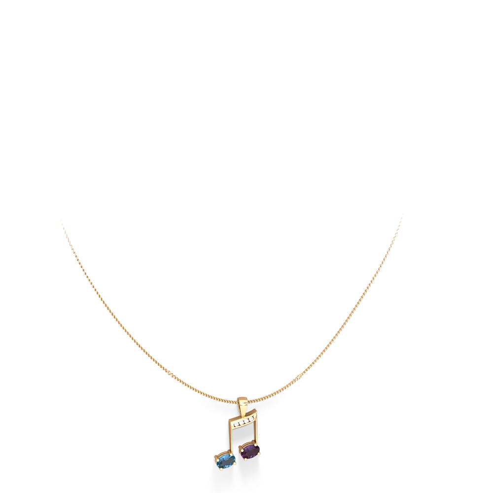 Blue Topaz Color Of Music 14K Yellow Gold pendant P3334