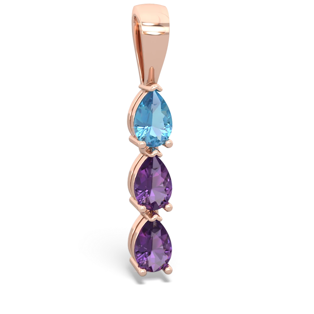 Blue Topaz Dew Drops 14K Rose Gold pendant P2251