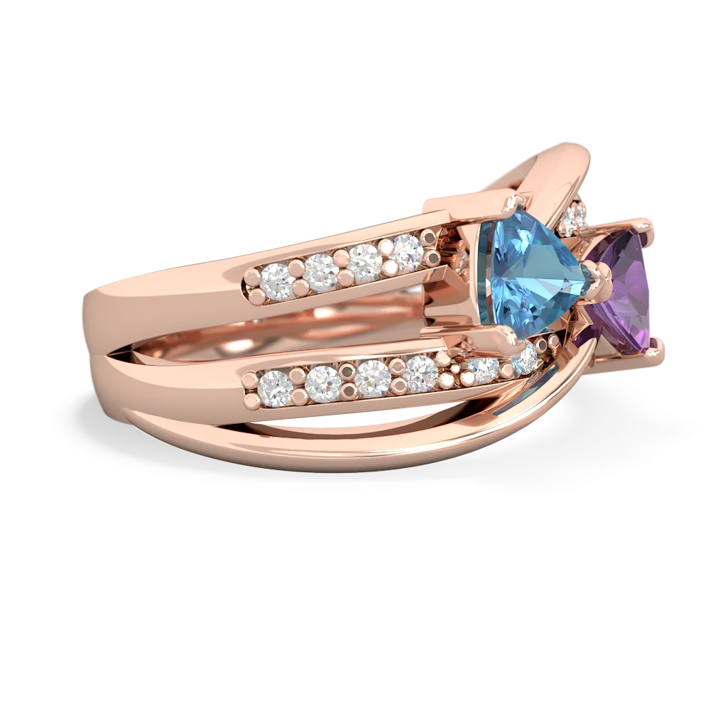 Blue Topaz Bowtie 14K Rose Gold ring R2360