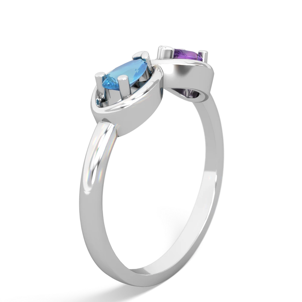 Blue Topaz Infinity 14K White Gold ring R5050