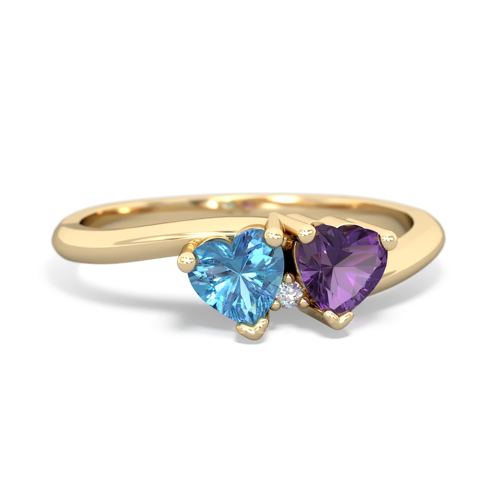 Blue Topaz Sweethearts 14K Yellow Gold ring R5260