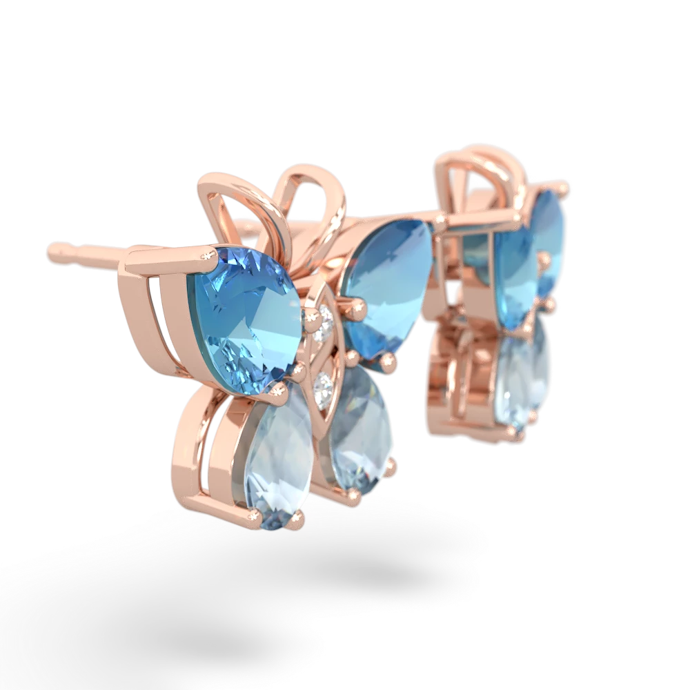 Blue Topaz Butterfly 14K Rose Gold earrings E2215