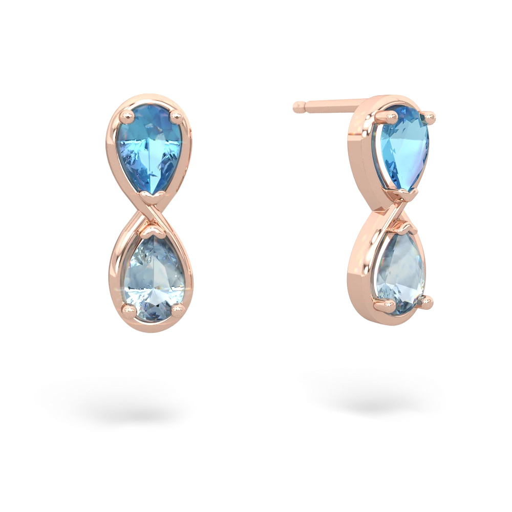 Blue Topaz Infinity 14K Rose Gold earrings E5050