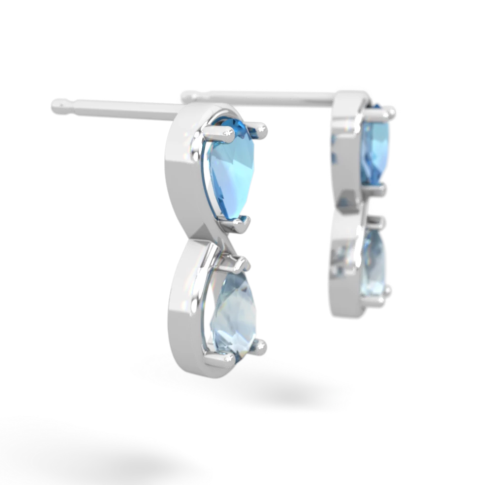 Blue Topaz Infinity 14K White Gold earrings E5050