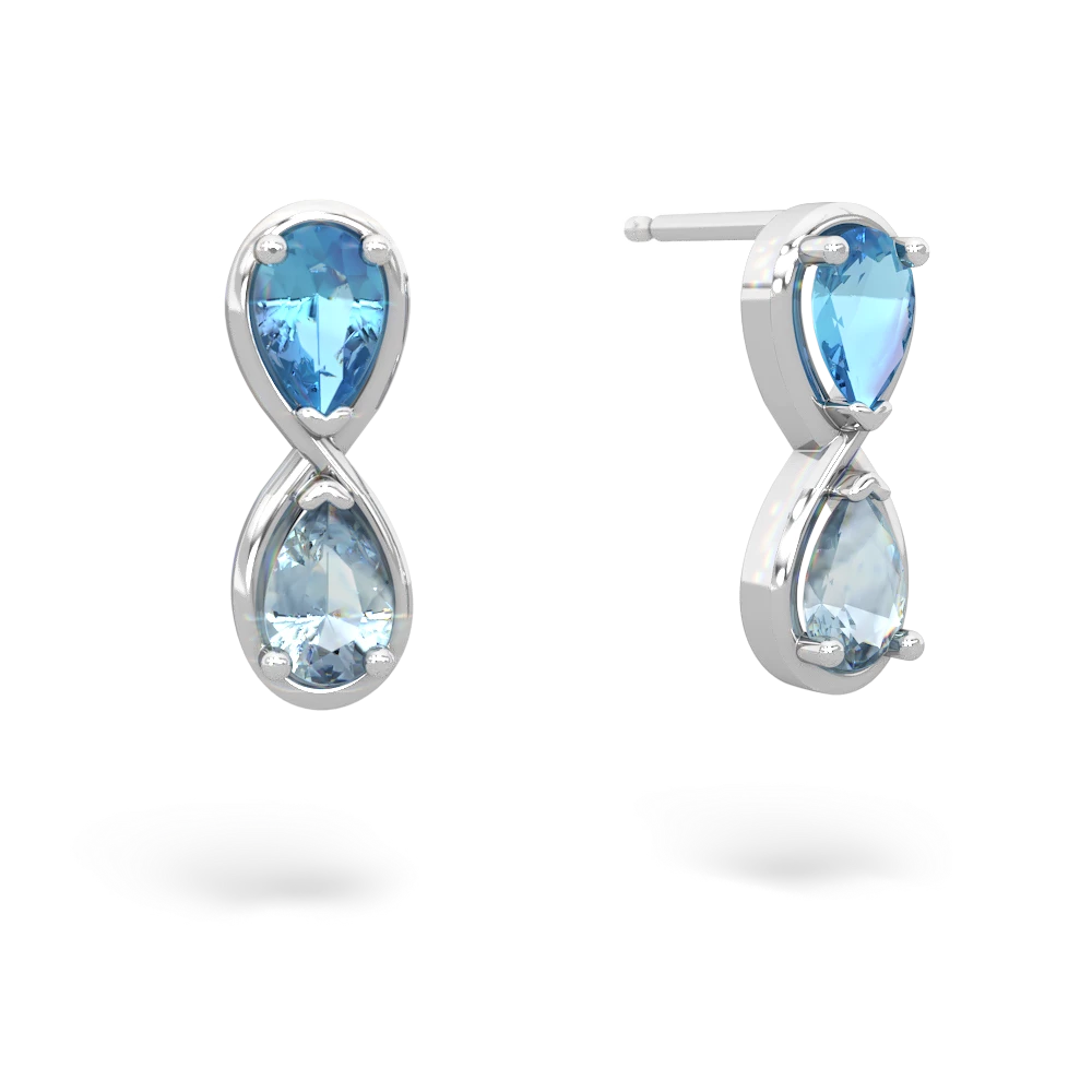 Blue Topaz Infinity 14K White Gold earrings E5050