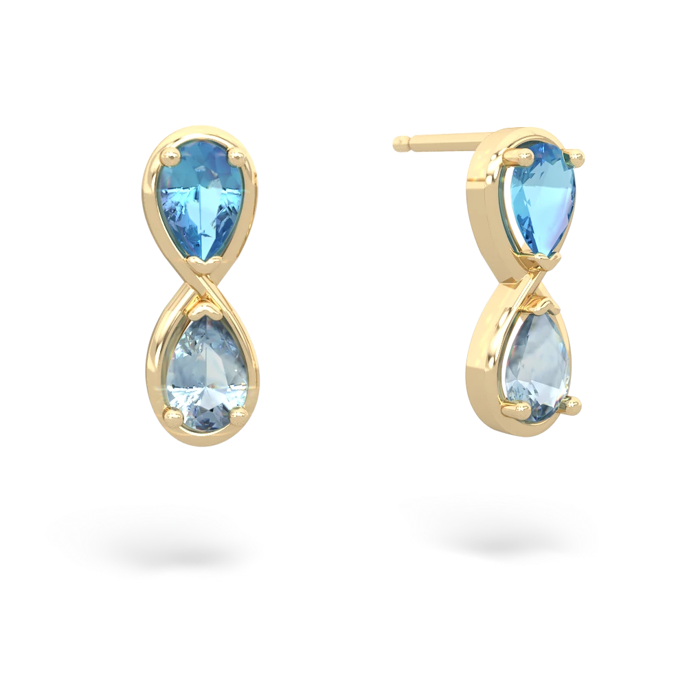 Blue Topaz Infinity 14K Yellow Gold earrings E5050