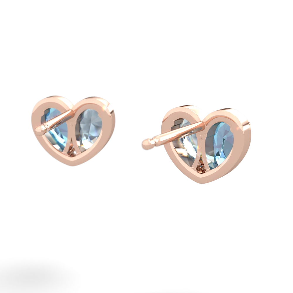 Blue Topaz 'Our Heart' 14K Rose Gold earrings E5072