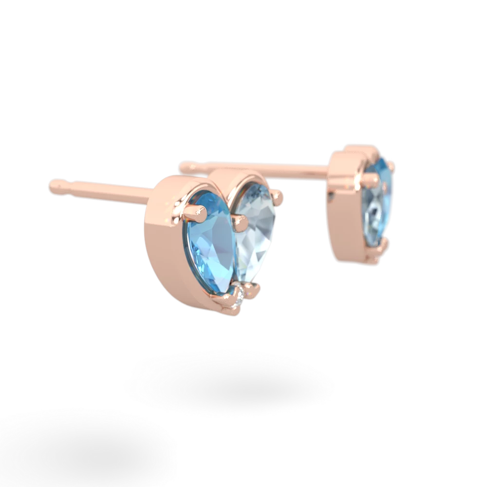 Blue Topaz 'Our Heart' 14K Rose Gold earrings E5072