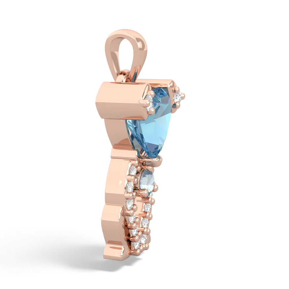 Blue Topaz Puppy Love 14K Rose Gold pendant P5800