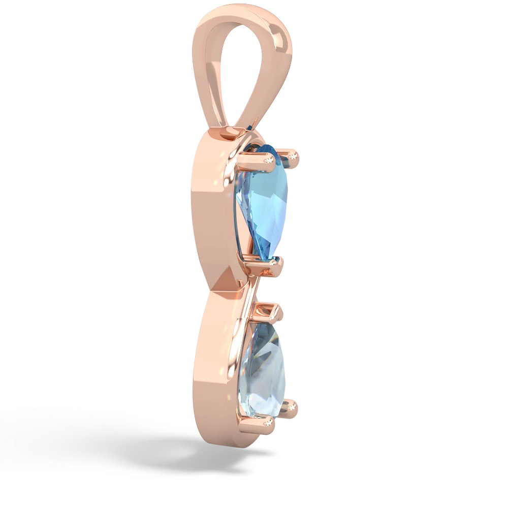 Blue Topaz Infinity 14K Rose Gold pendant P5050