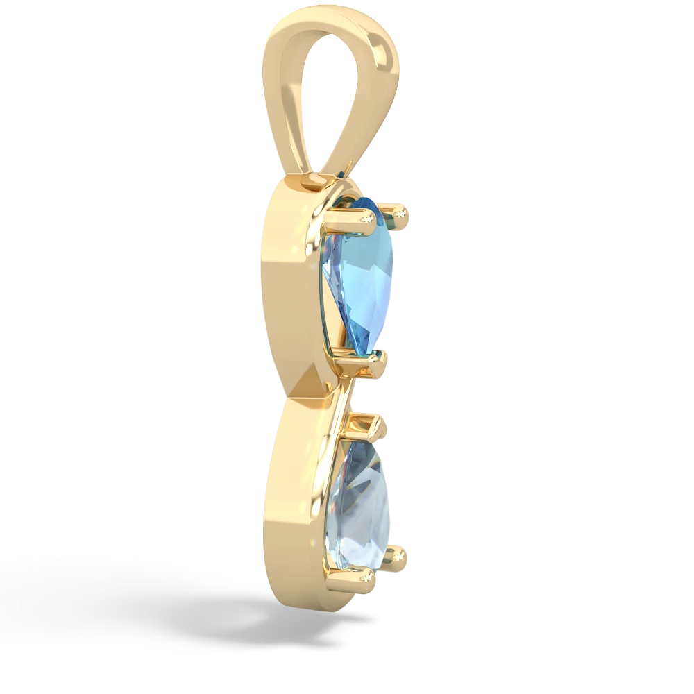 Blue Topaz Infinity 14K Yellow Gold pendant P5050