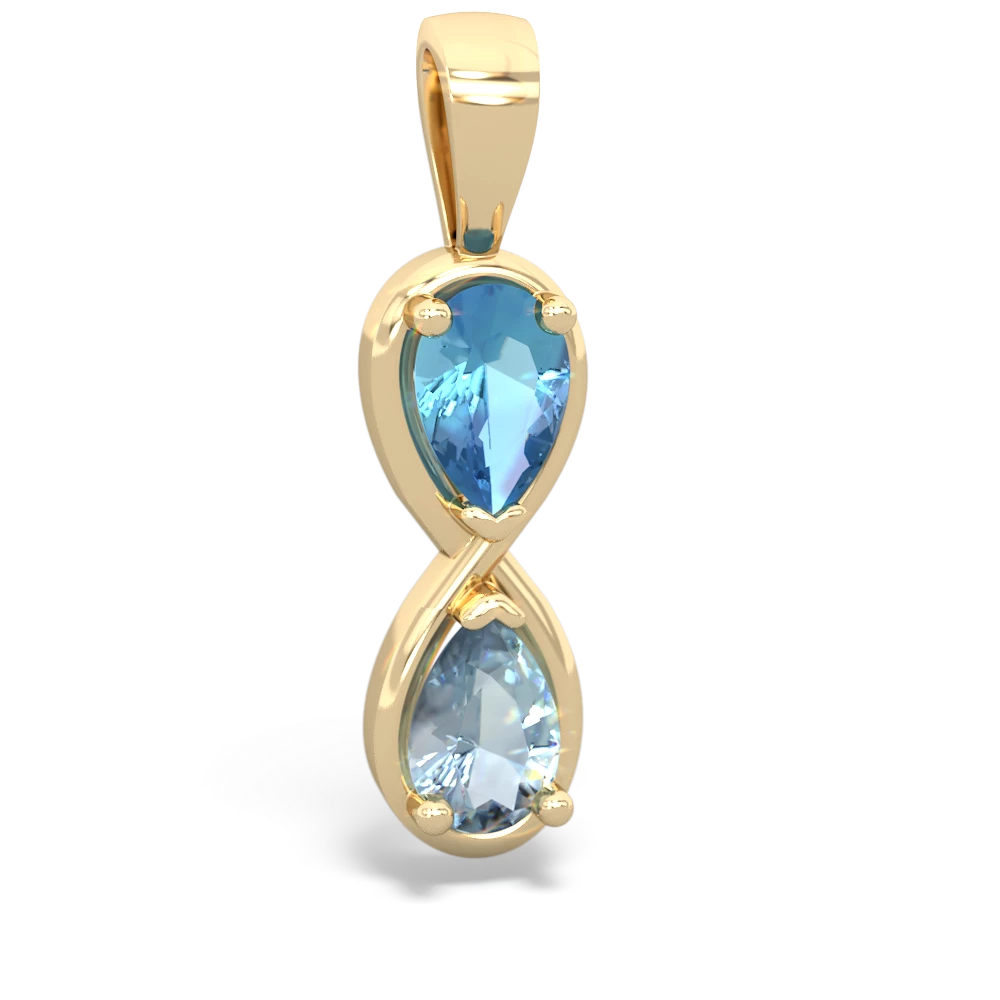 Blue Topaz Infinity 14K Yellow Gold pendant P5050