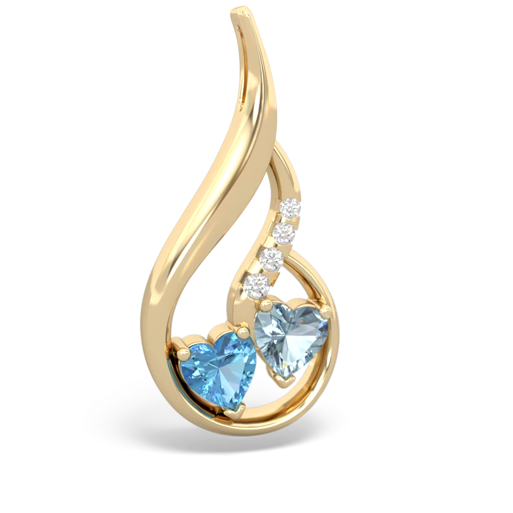 Blue Topaz Keepsake Curves 14K Yellow Gold pendant P5450