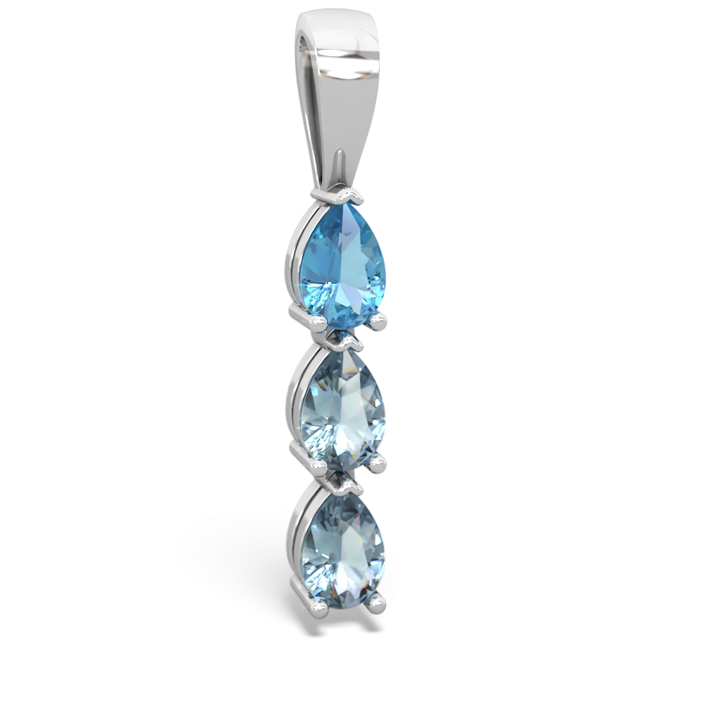 Blue Topaz Dew Drops 14K White Gold pendant P2251