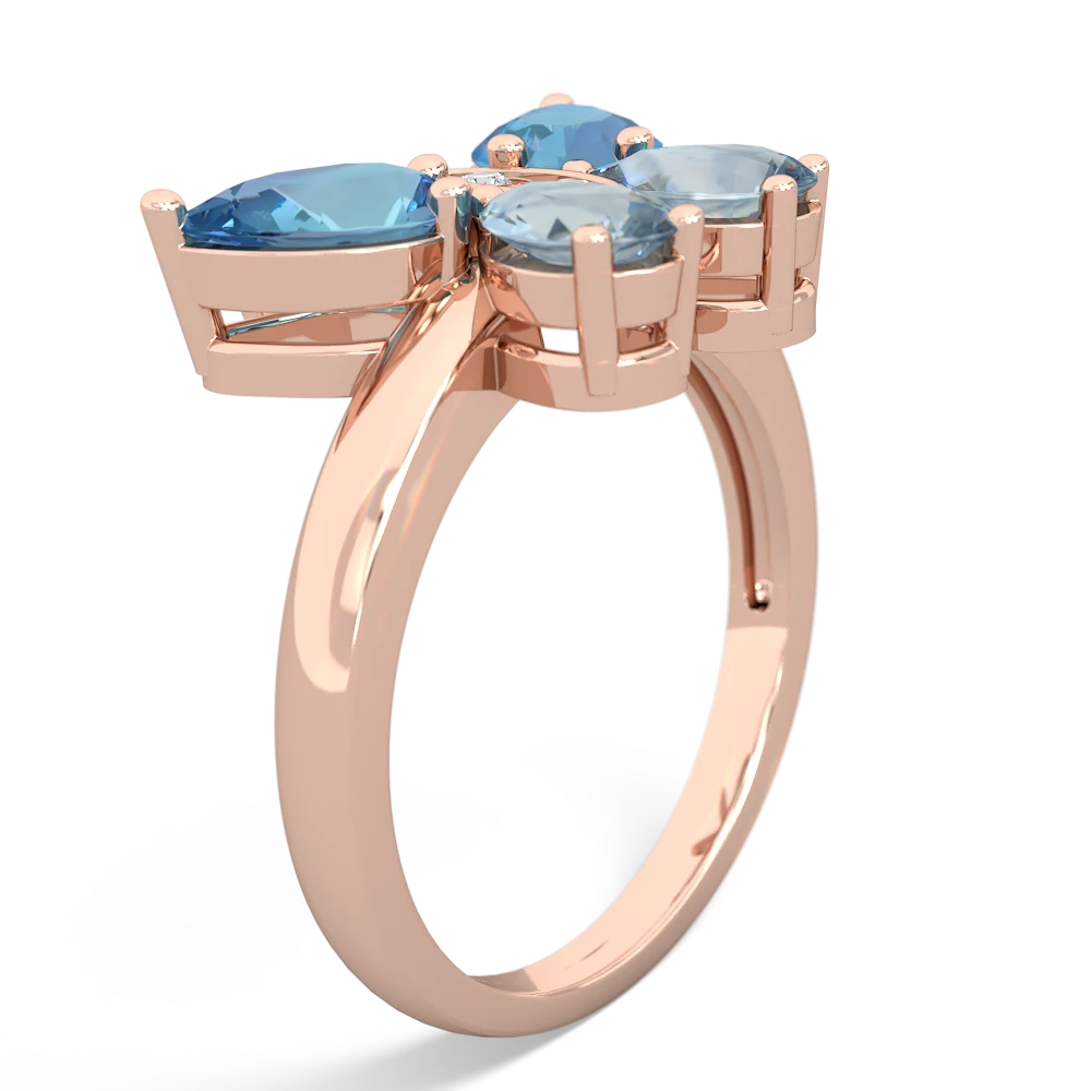 Blue Topaz Butterfly 14K Rose Gold ring R2215