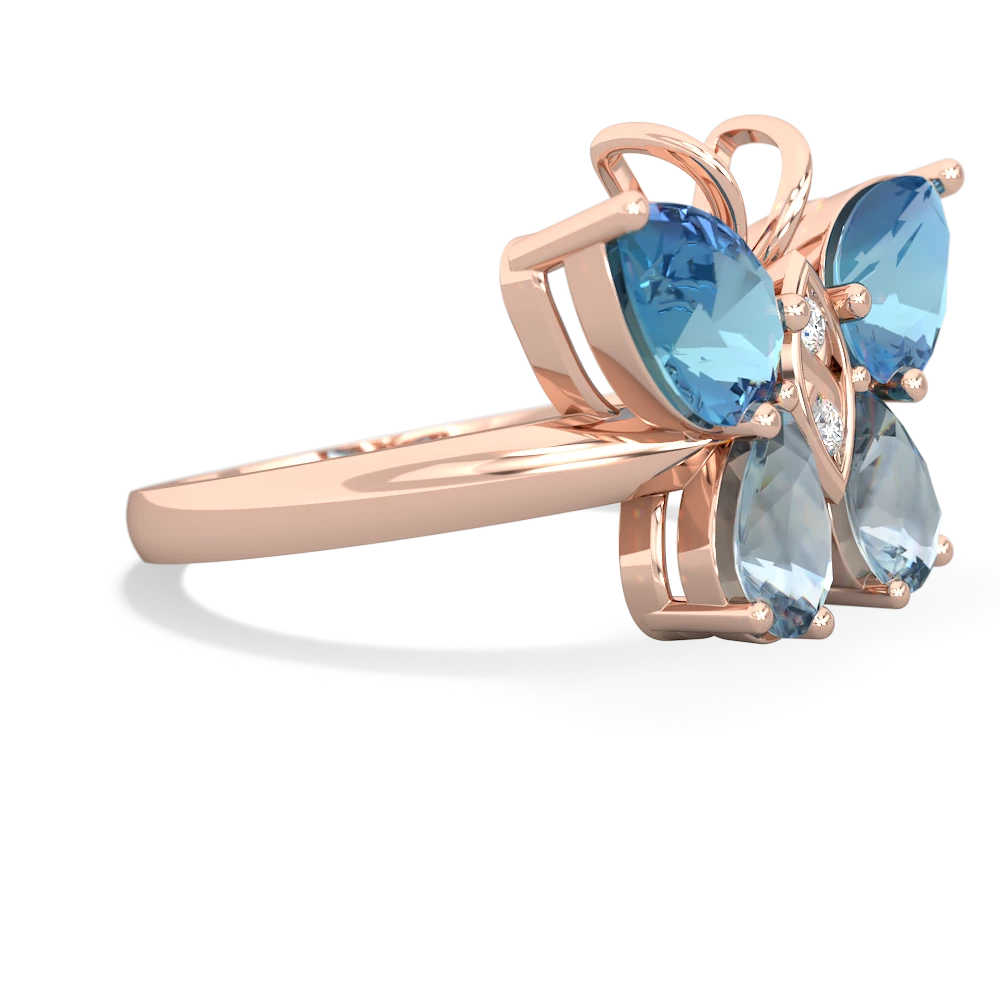 Blue Topaz Butterfly 14K Rose Gold ring R2215