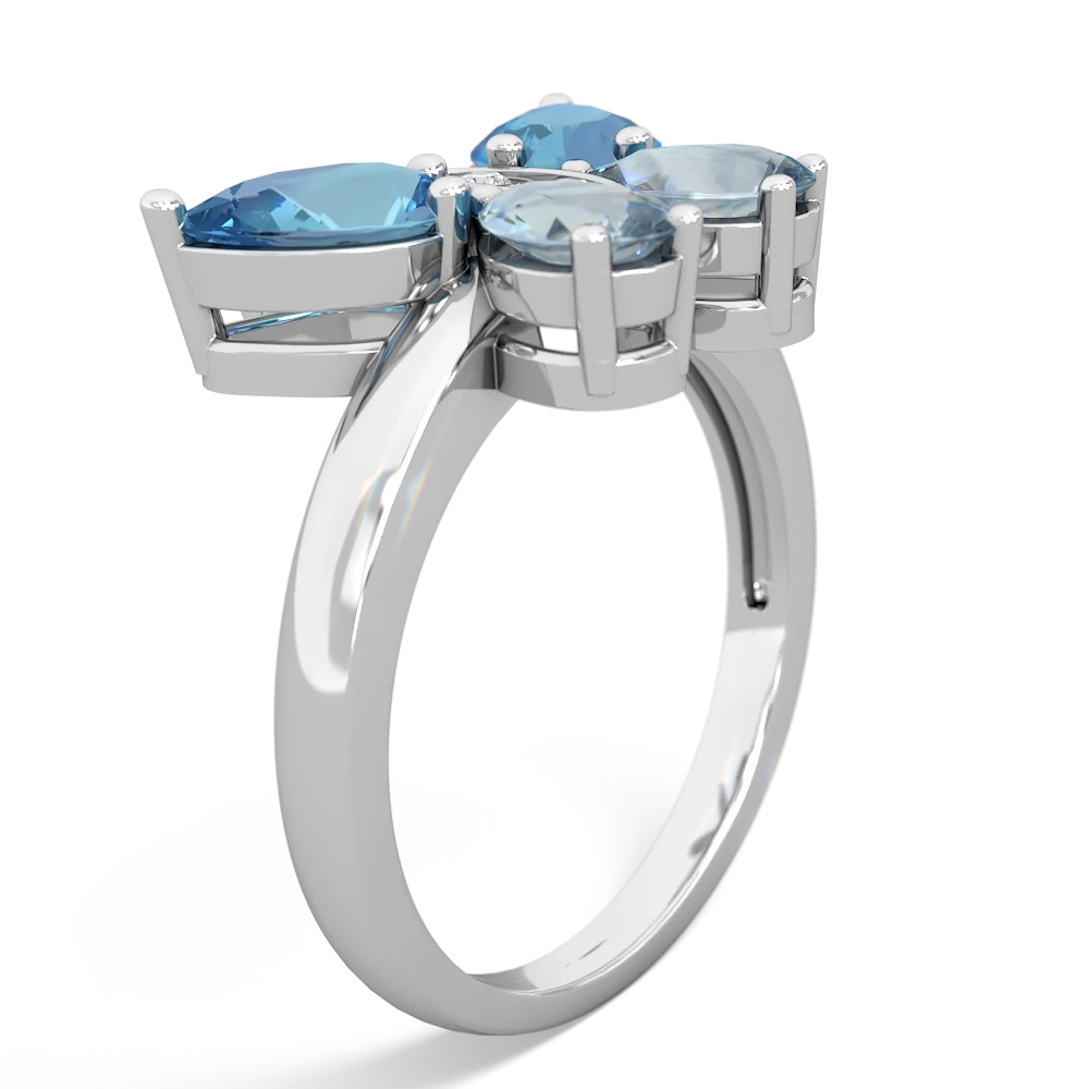 Blue Topaz Butterfly 14K White Gold ring R2215