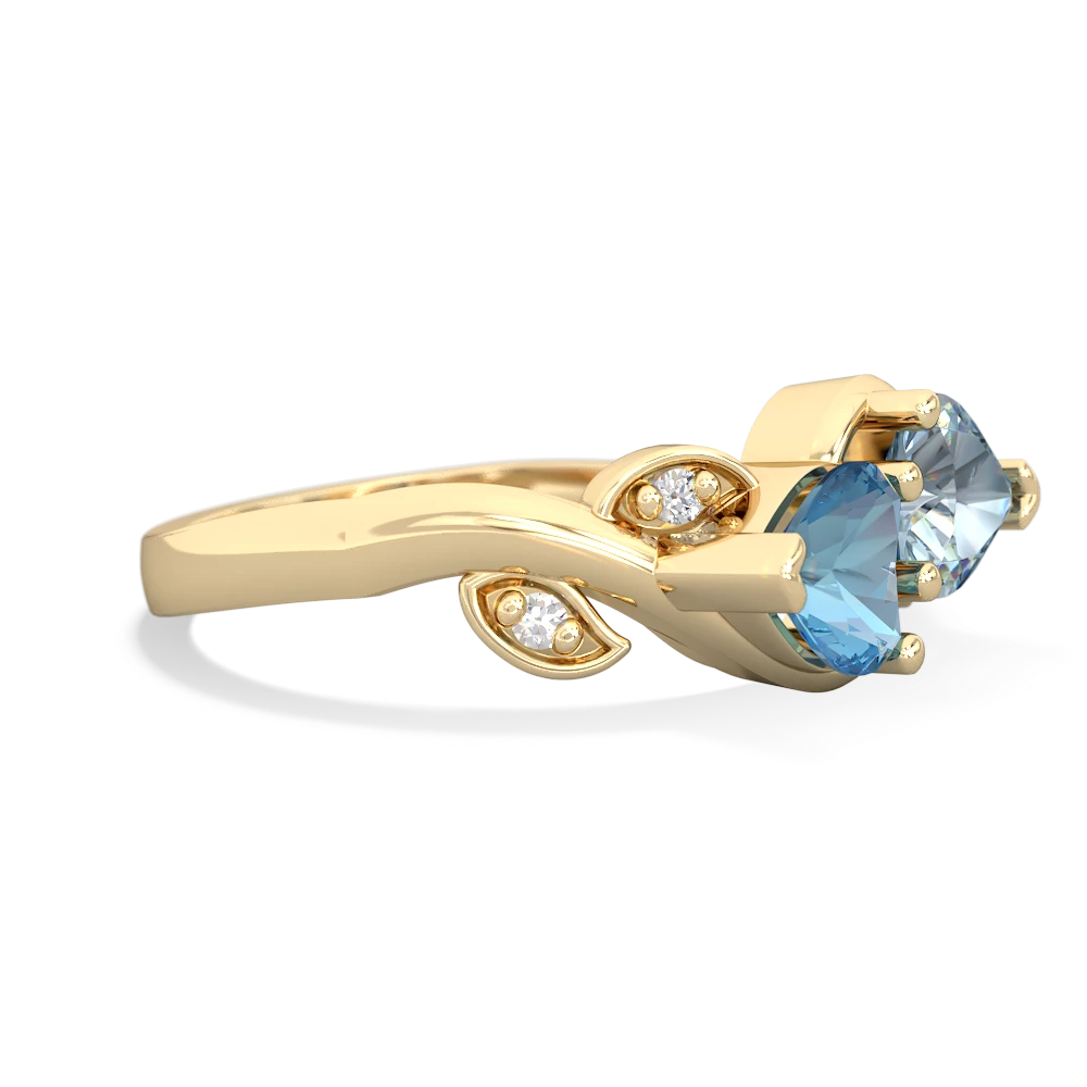 Blue Topaz Floral Elegance 14K Yellow Gold ring R5790