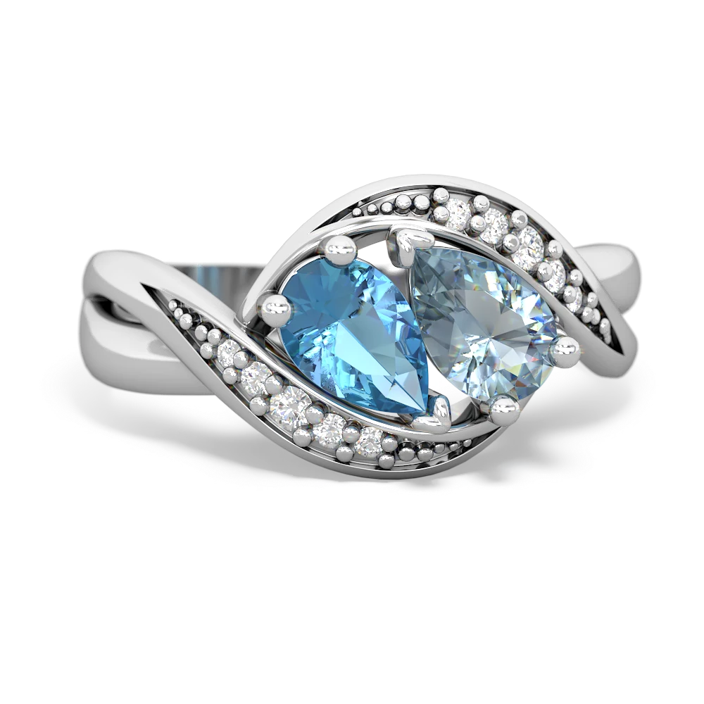 Blue Topaz Summer Winds 14K White Gold ring R5342