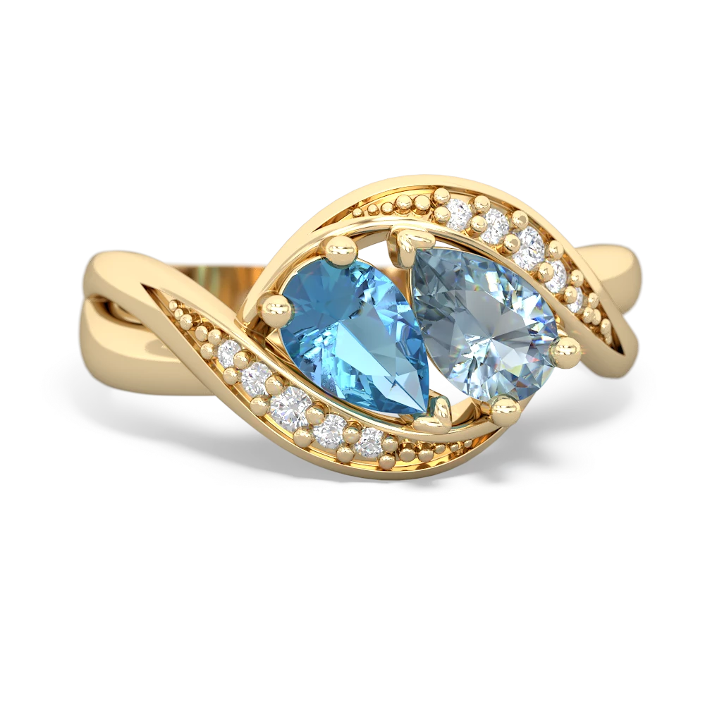 Blue Topaz Summer Winds 14K Yellow Gold ring R5342