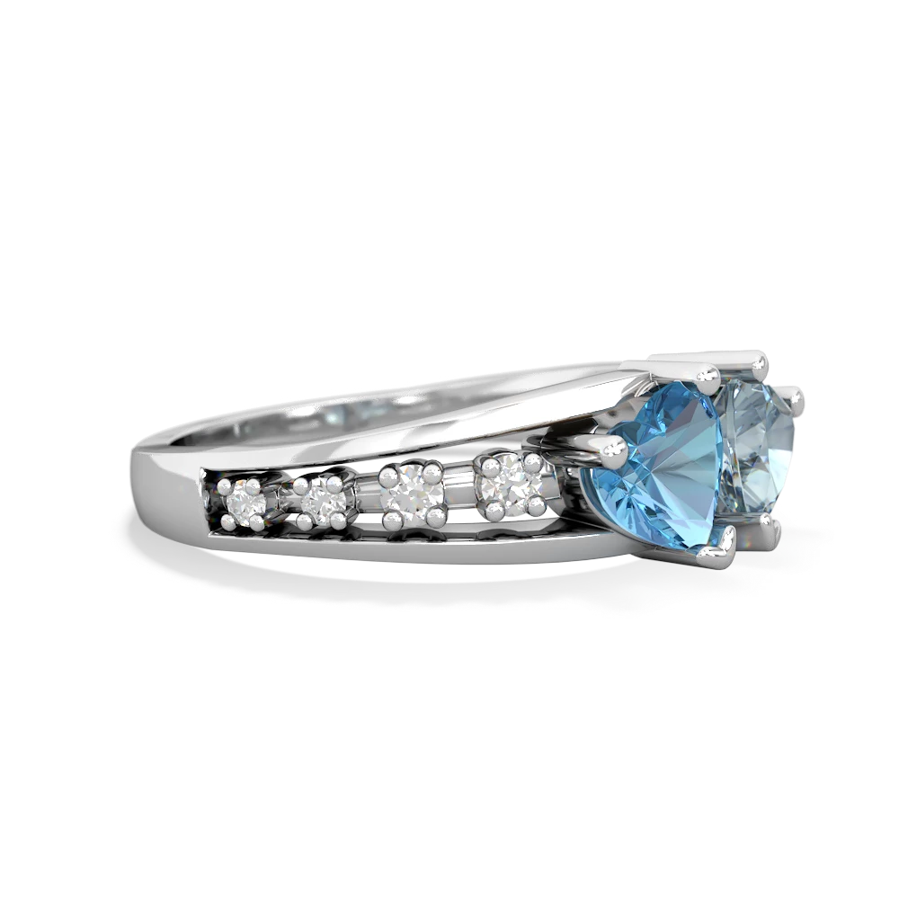 Blue Topaz Heart To Heart 14K White Gold ring R3342