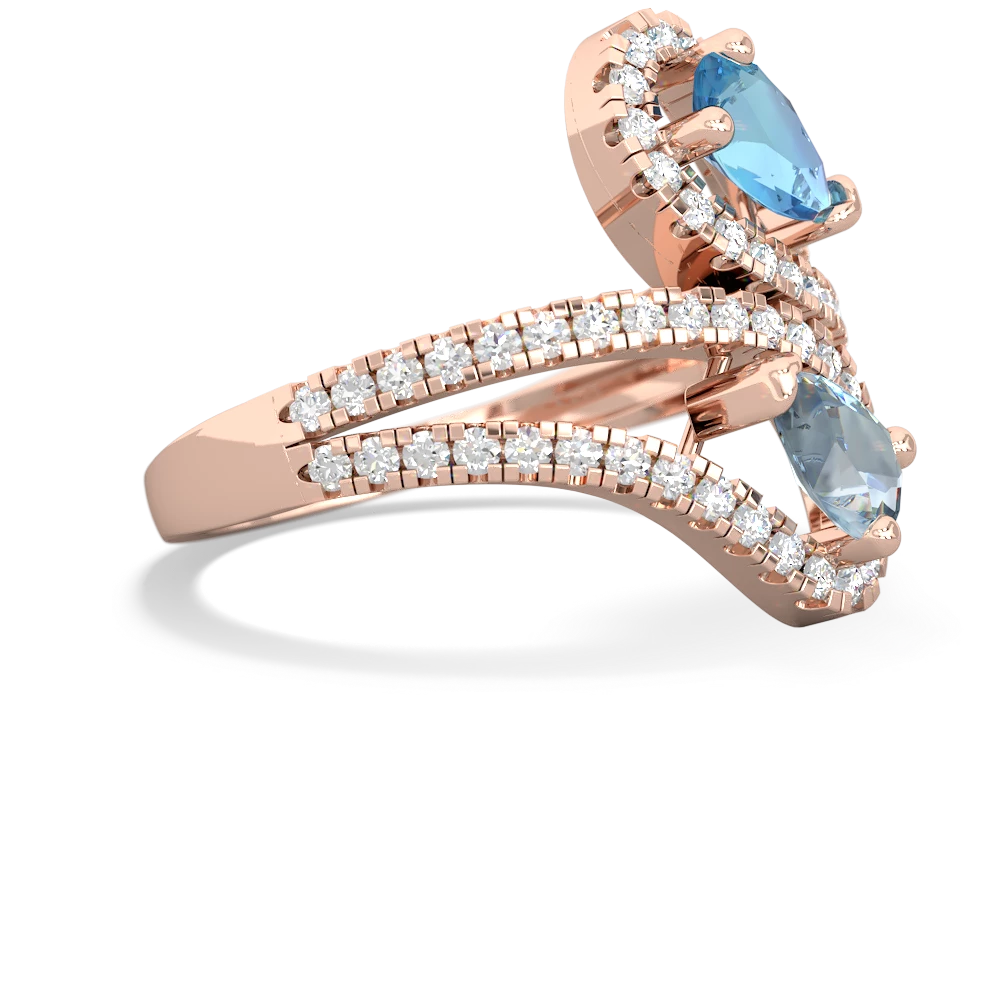 Blue Topaz Diamond Dazzler 14K Rose Gold ring R3000