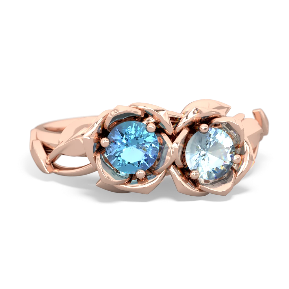 Blue Topaz Rose Garden 14K Rose Gold ring R5510