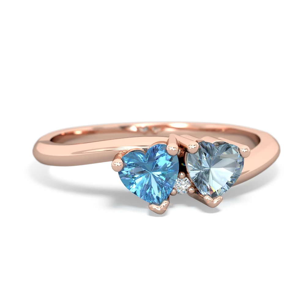 Blue Topaz Sweethearts 14K Rose Gold ring R5260