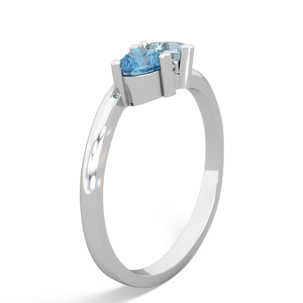 Blue Topaz Sweethearts 14K White Gold ring R5260