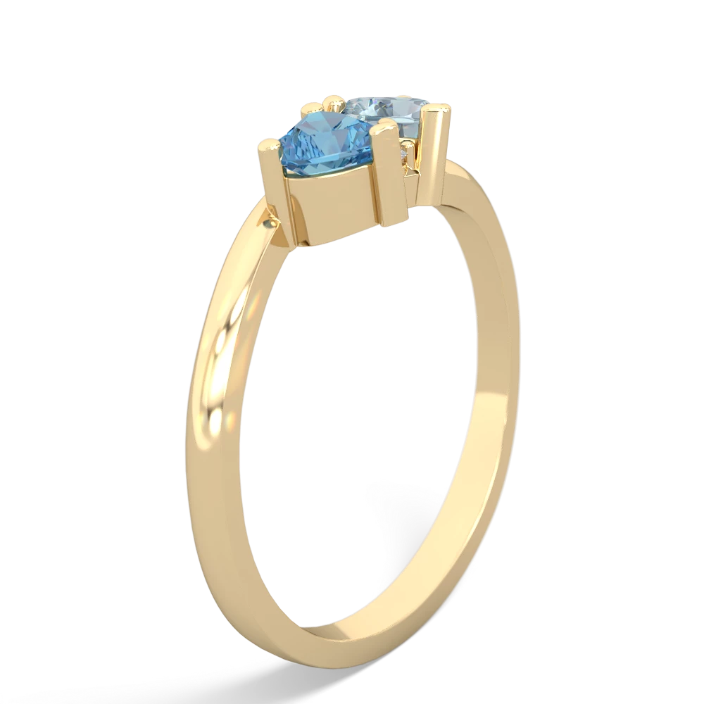 Blue Topaz Sweethearts 14K Yellow Gold ring R5260