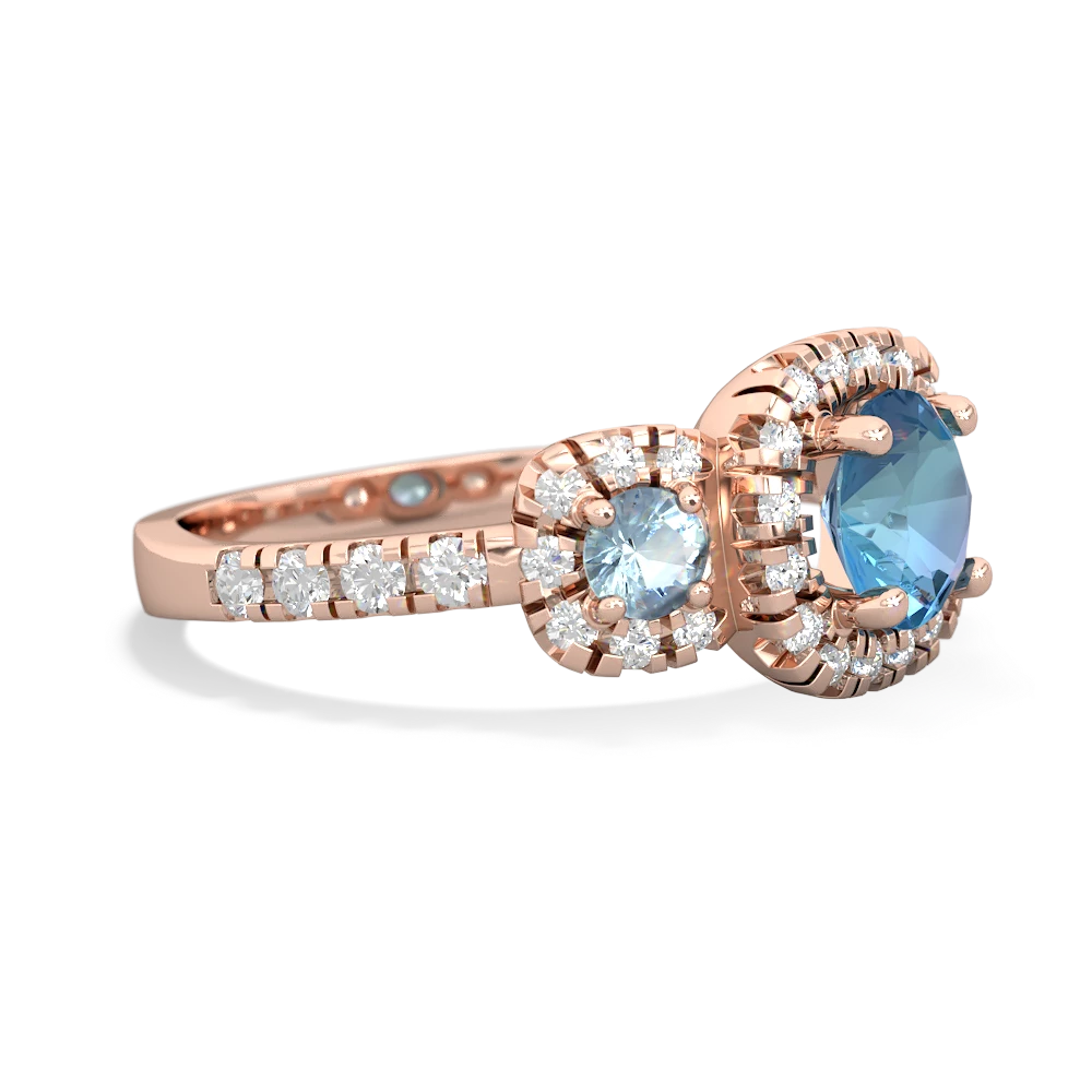 Blue Topaz Regal Halo 14K Rose Gold ring R5350