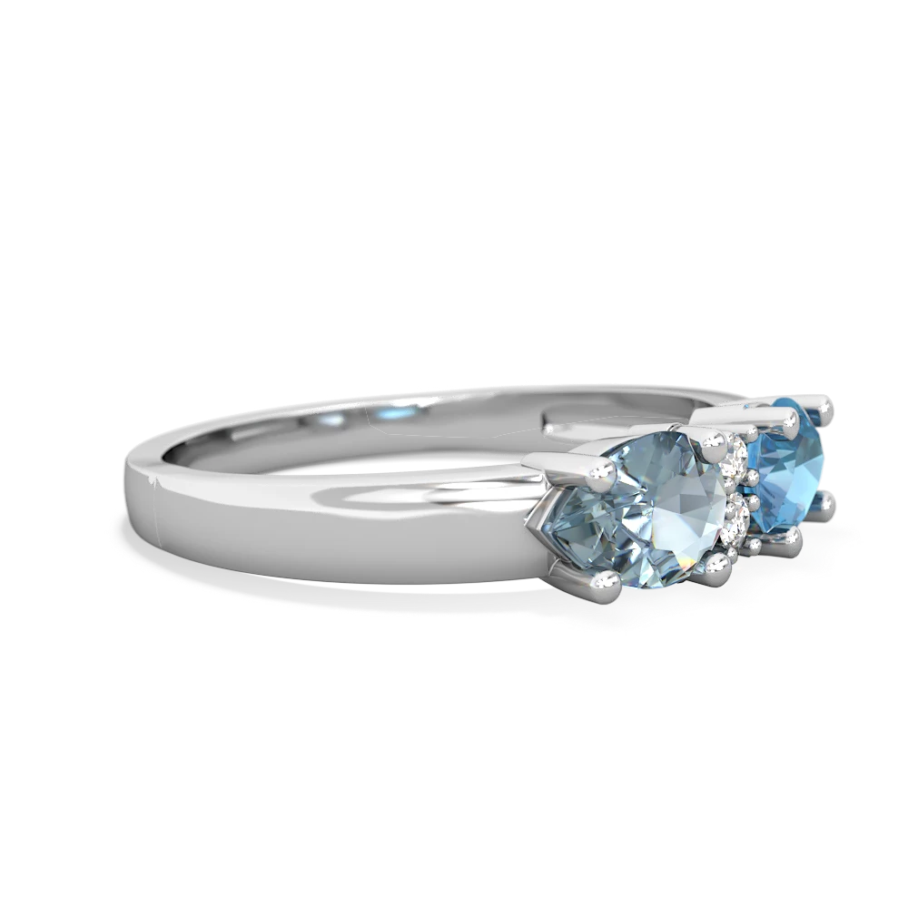 Blue Topaz Pear Bowtie 14K White Gold ring R0865