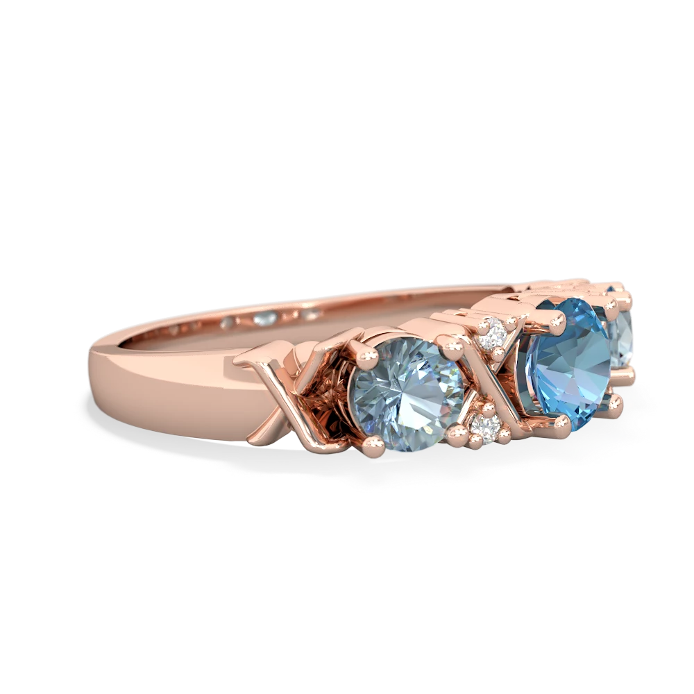 Blue Topaz Hugs And Kisses 14K Rose Gold ring R5016