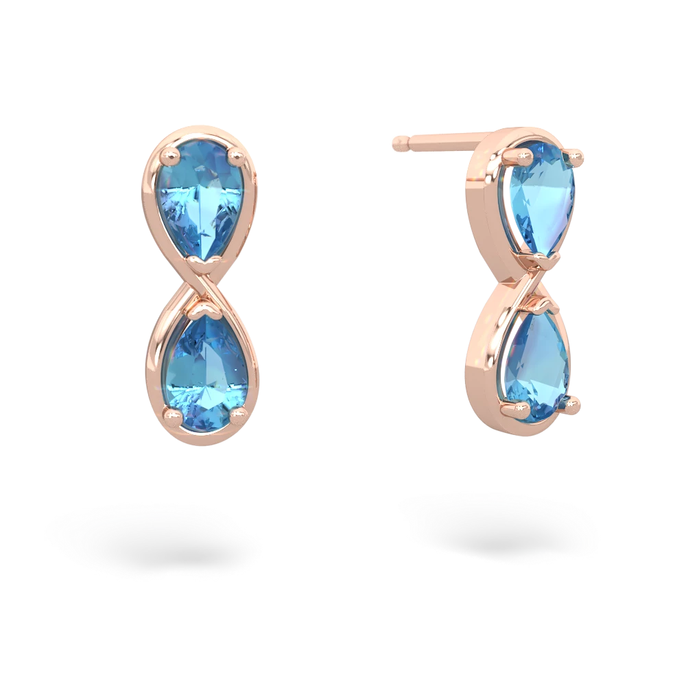 Blue Topaz Infinity 14K Rose Gold earrings E5050