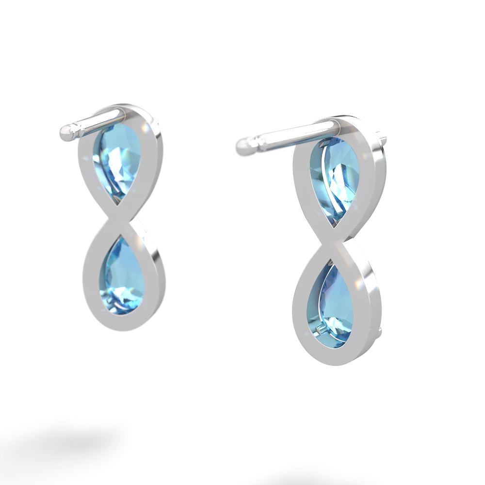 Blue Topaz Infinity 14K White Gold earrings E5050