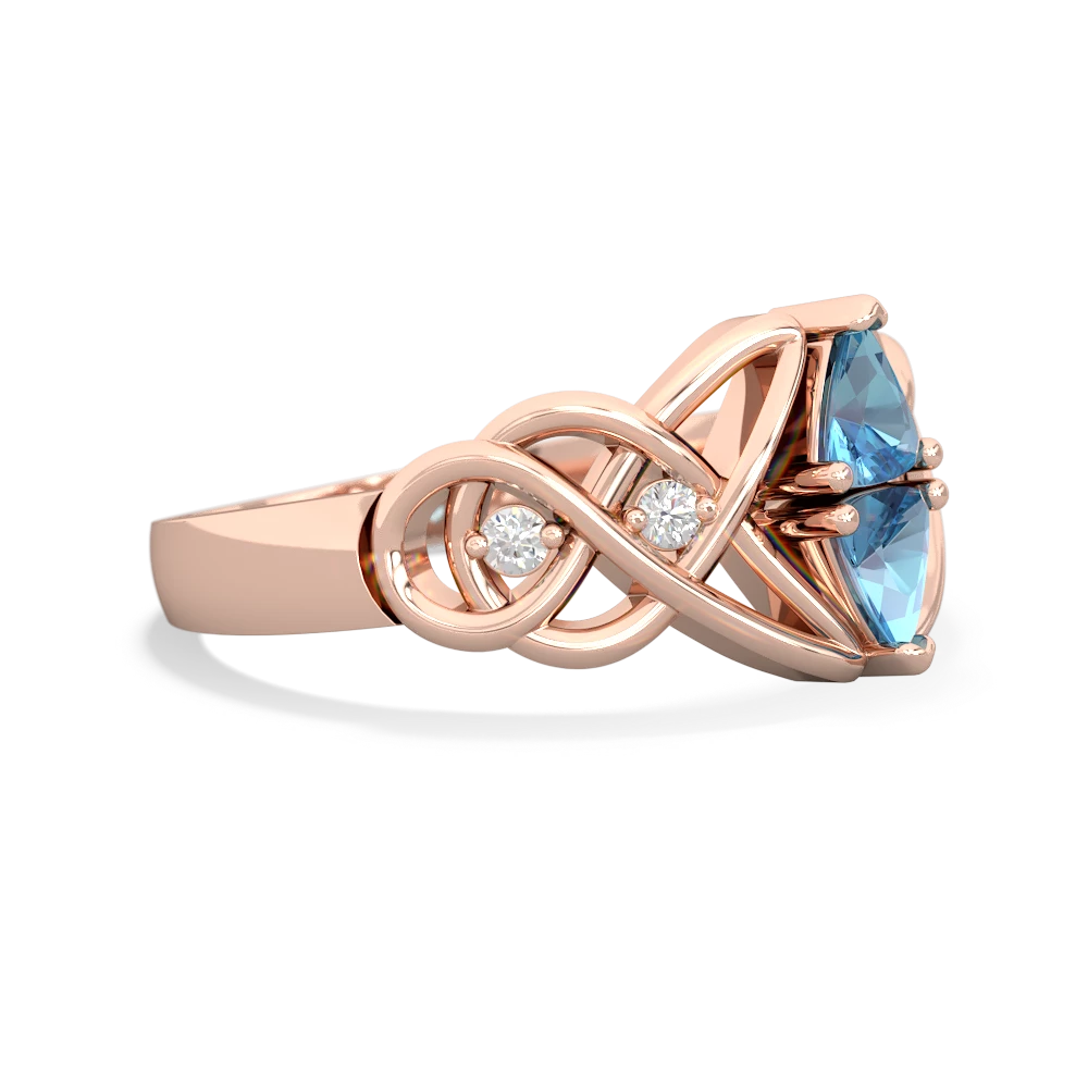 Blue Topaz Keepsake Celtic Knot 14K Rose Gold ring R5300