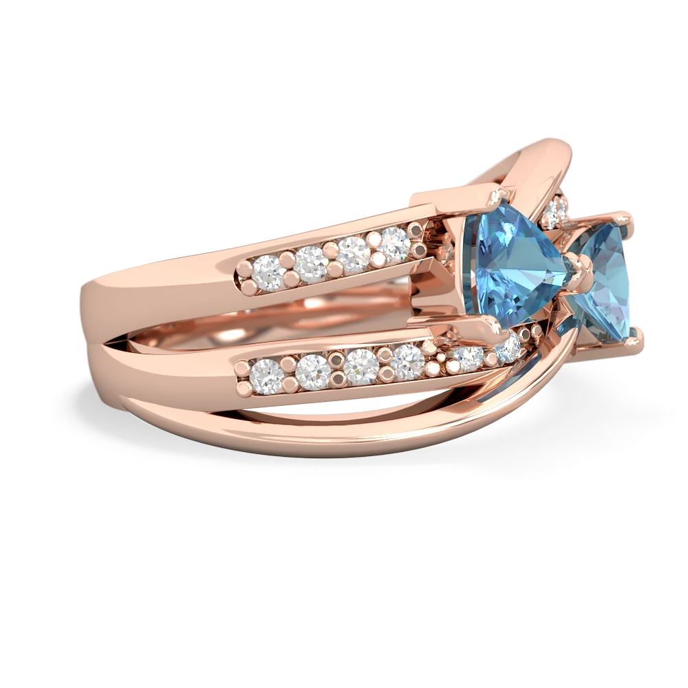 Blue Topaz Bowtie 14K Rose Gold ring R2360