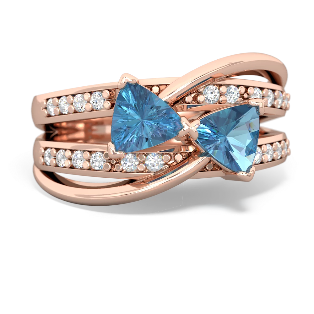 Blue Topaz Bowtie 14K Rose Gold ring R2360