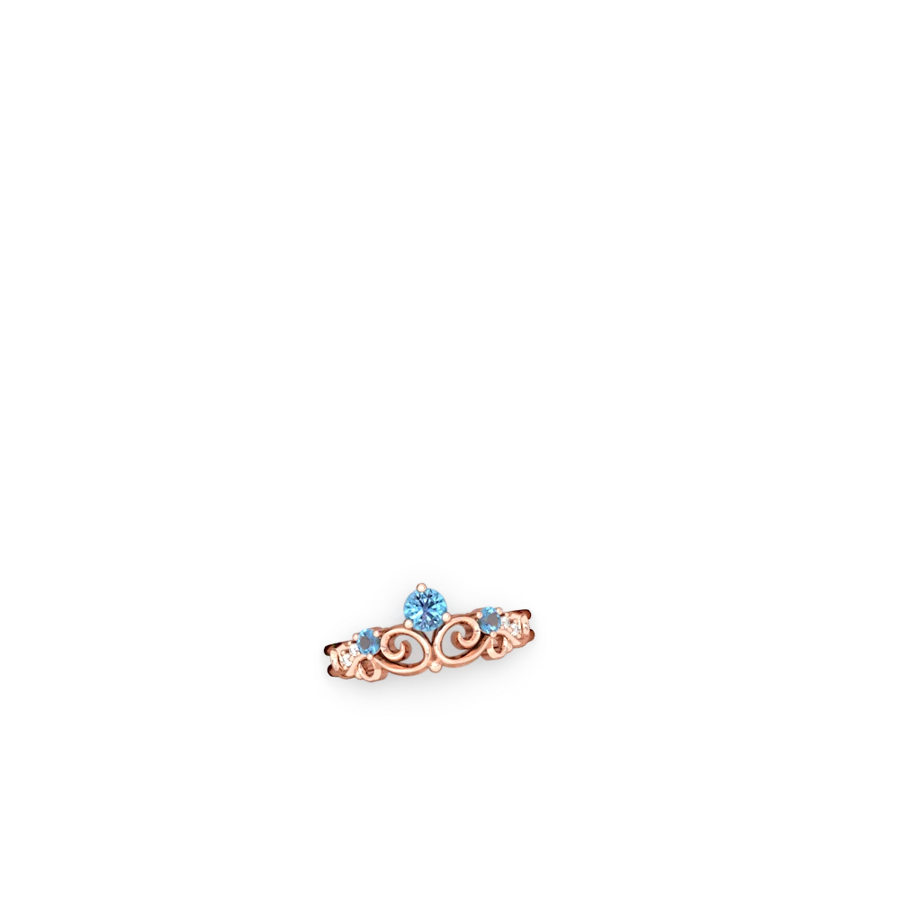 Aquamarine Crown Keepsake 14K Rose Gold ring R5740