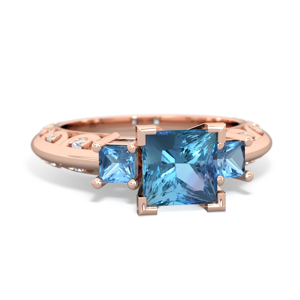 London Topaz Eternal Embrace Engagement 14K Rose Gold ring C2001