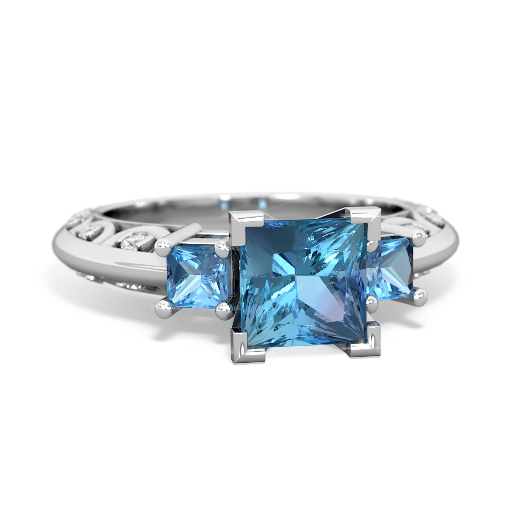 London Topaz Eternal Embrace Engagement 14K White Gold ring C2001