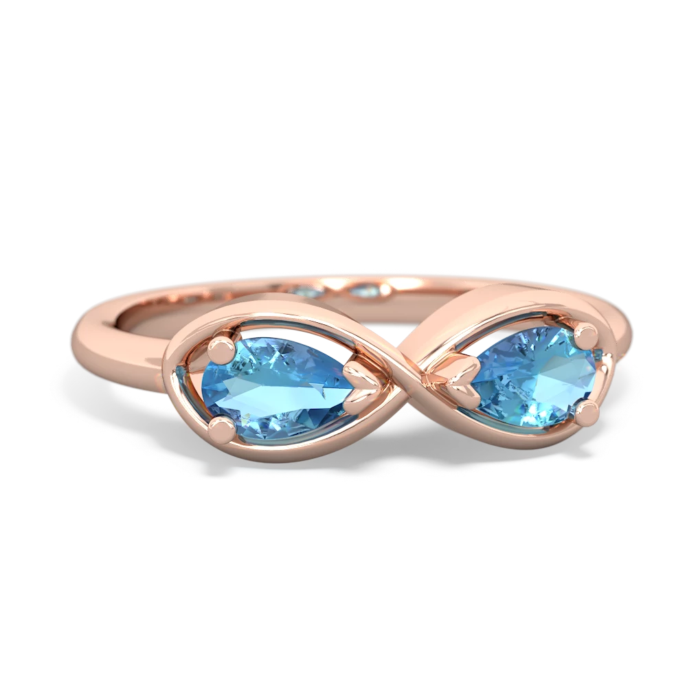 Blue Topaz Infinity 14K Rose Gold ring R5050