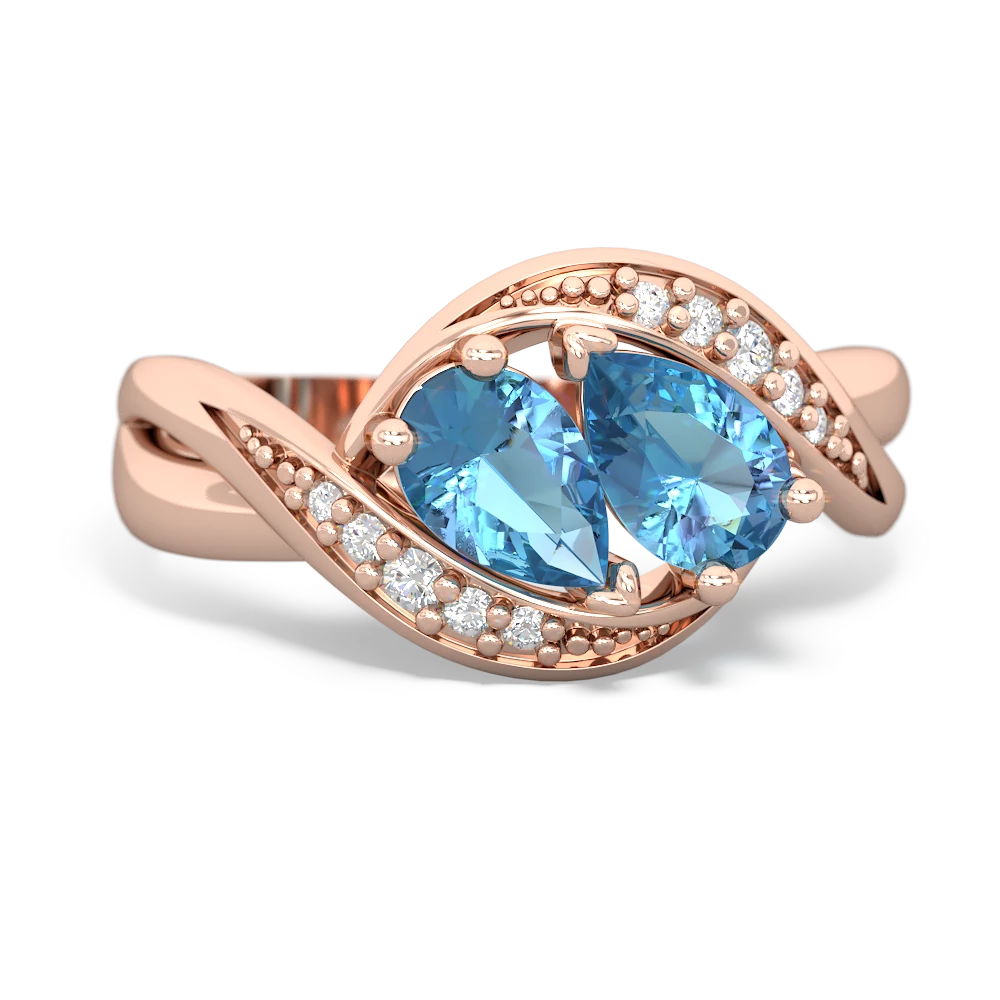 Blue Topaz Summer Winds 14K Rose Gold ring R5342