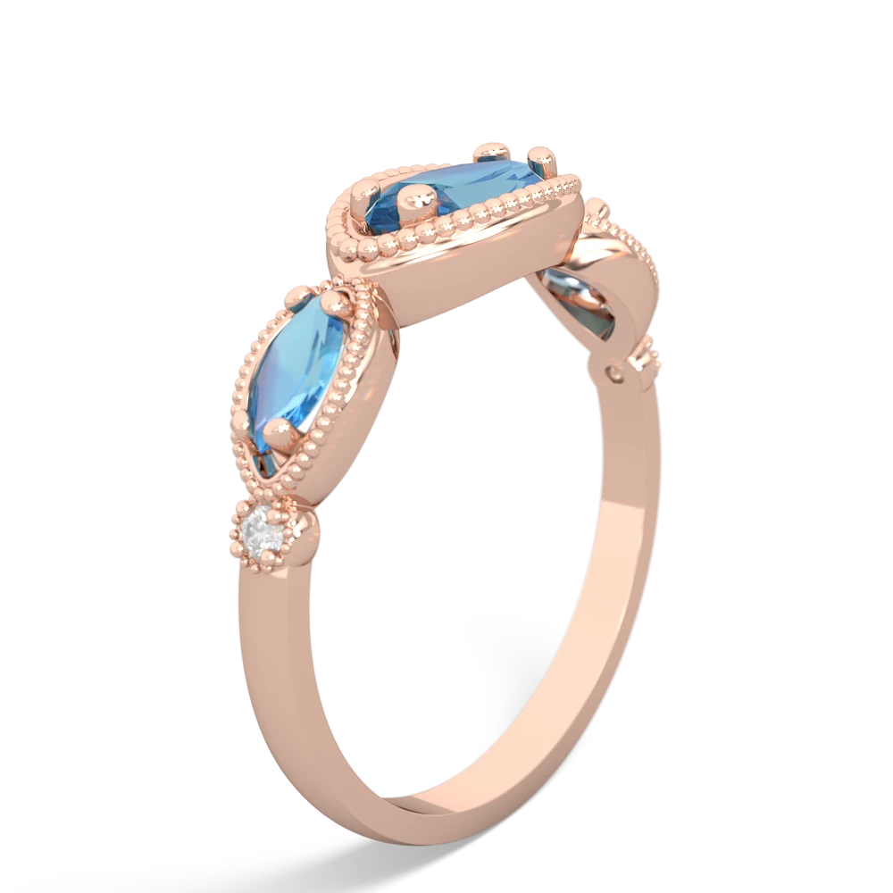 Sapphire Milgrain Marquise 14K Rose Gold ring R5700